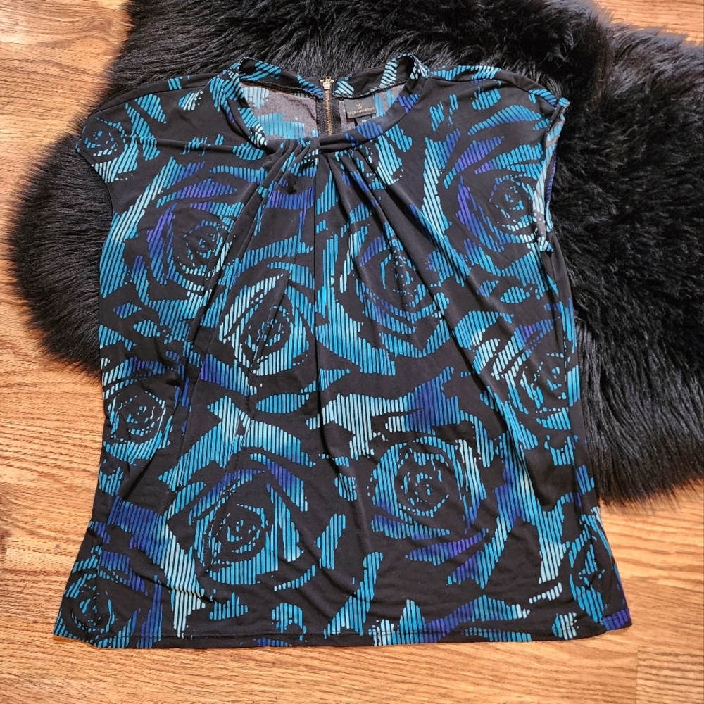 Worthington Sleeveless Floral Blouse Top Women's Size XL